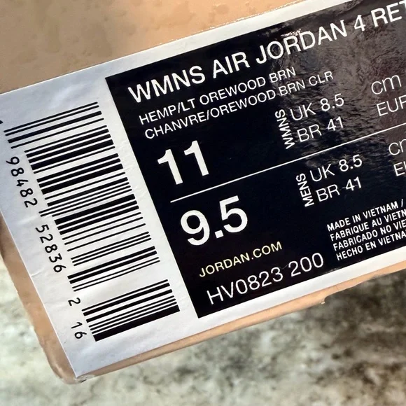 Nike Jordan 4 Retro Cozy Girl New W11 M9.5 - Picture 13 of 13